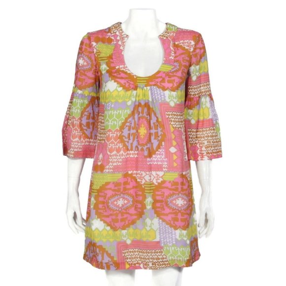 Robe Colorée à Imprimé Floral Psychédélique Trina Turk - Modèle Halter (sans Manches) - Taille 8 - Coton